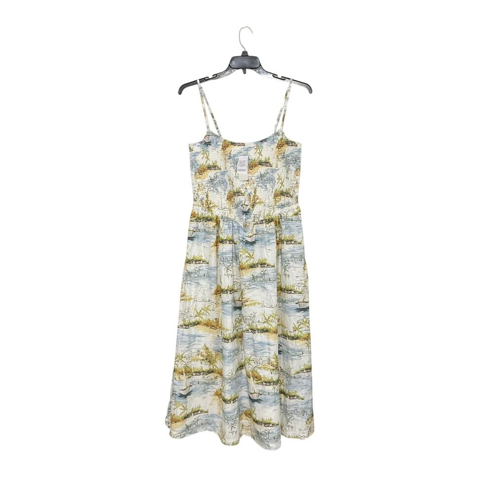 NWT Abercrombie & Fitch Sydney Smocked Dipped-Waist Midi Dress Size X-Large - Picture 2 of 11